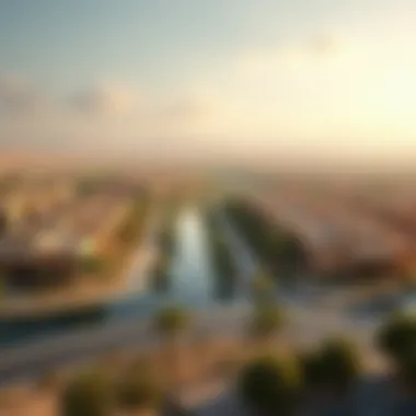 Aerial View of Al Warsan Village Aerial view of Al Warsan Village showcasing its residential developments