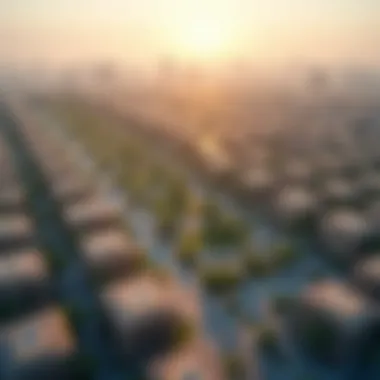 Aerial View of the Al Wasl District Aerial perspective of Al Wasl district highlighting key landmarks