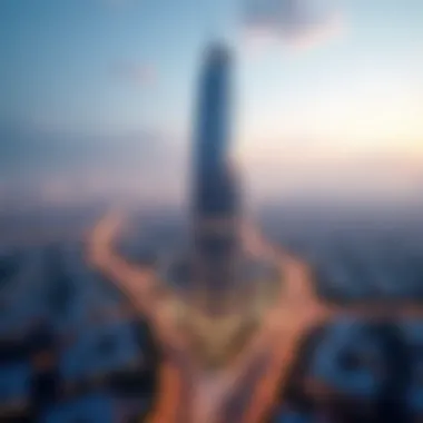 Panoramic view of Park Place Tower from Sheikh Zayed Road