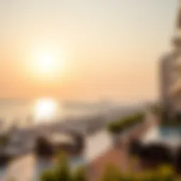 Luxurious beachfront view of بحر جميرا