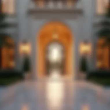 Elegance of Dubai's Luxury Properties Luxurious property entrance in Dubai