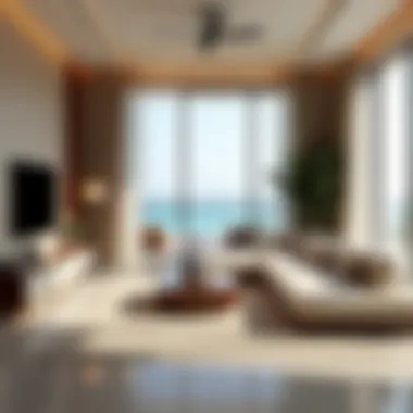 Luxurious Interior of Emaar Beachfront Mansion Luxurious interior design of a beachfront mansion featuring modern furnishings and exquisite decor