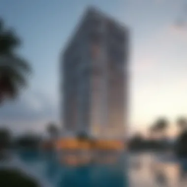 Architectural Elegance of Al Sondos Tower Architectural details of Al Sondos Tower showcasing modern design