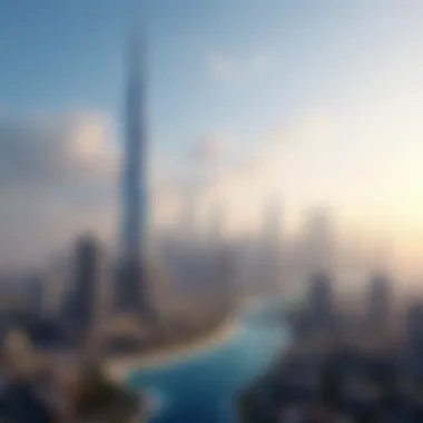 Dubai Skyline with Al Sondos Tower Overview of Dubai's skyline featuring Al Sondos Tower