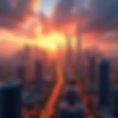 Stunning Sunset Over Bur Dubai Vibrant Bur Dubai skyline during sunset