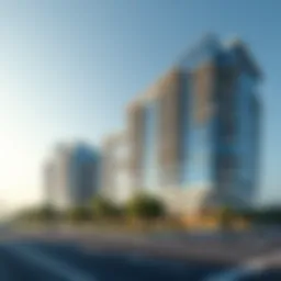 A panoramic view of Azizi Office showcasing its unique architectural design