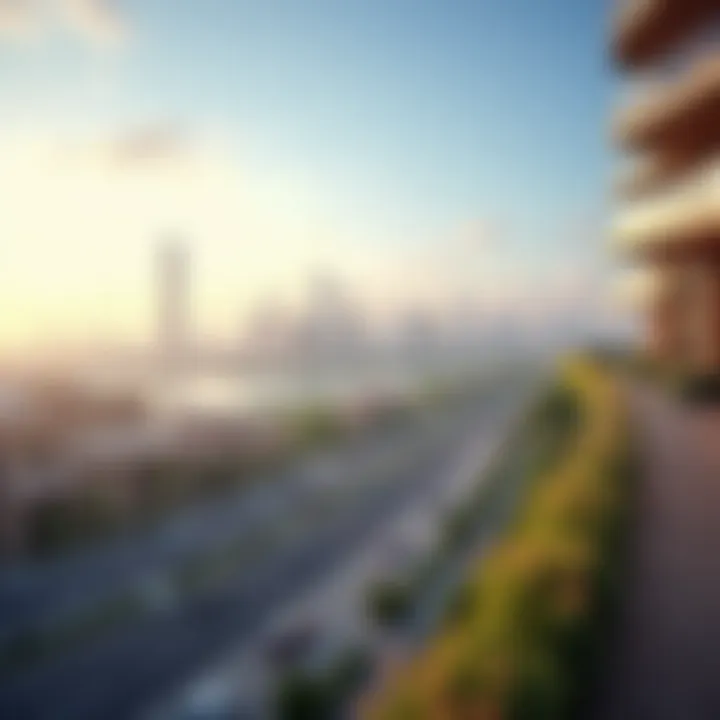 A panoramic view of the Dubai skyline from Boulevard Heights highlighting its strategic location.