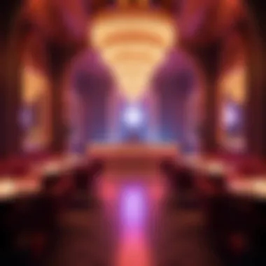 Opulent Nightclub Experience A luxurious nightclub interior showcasing opulent design and vibrant atmosphere