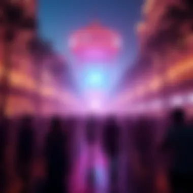 Vibrant Nightlife Culture An artistic representation of Dubai's nightlife culture with colorful lights and energy