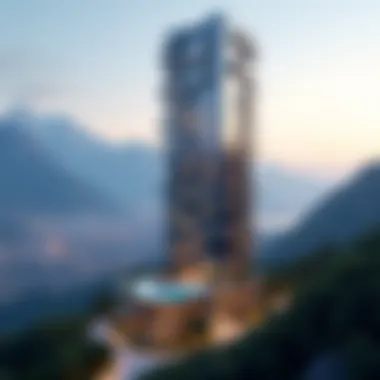 Merano Tower Against a Breathtaking Skyline Stunning view of Merano Tower reflecting the skyline