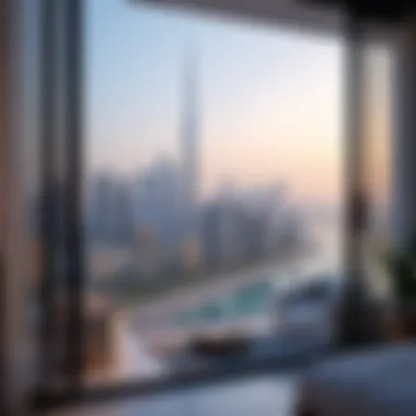 Stunning View of Dubai Skyline from Rental Property View of Dubai skyline from rental property