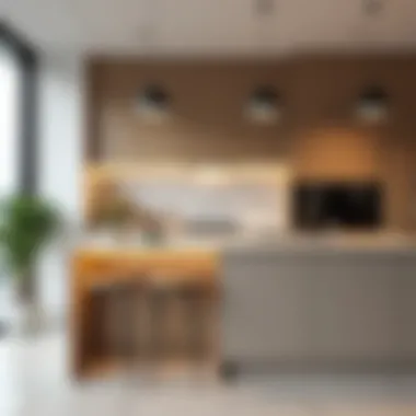 Contemporary Kitchen Layout in JVC Vibrant kitchen layout with contemporary fixtures in Jumeirah Village Circle