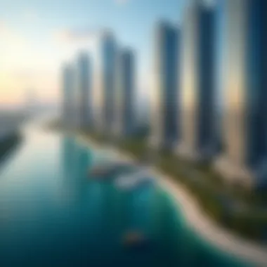 Architectural Elegance of Jumeirah Lake Towers Close-up of the architectural design of buildings in JLT