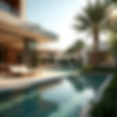 Emirates Hills: Outdoor Luxury Living Lavish outdoor space of a villa in Emirates Hills