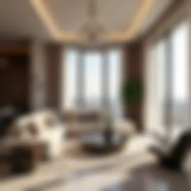 Luxurious interior design of a living space in Venice Damac Lagoons with elegant furnishings.