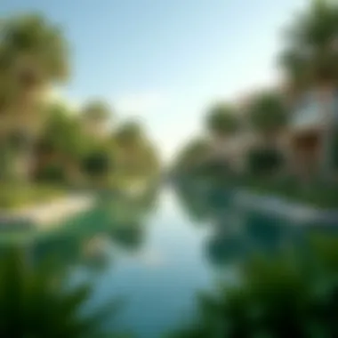 Lush Landscaping at Venice Damac Lagoons Beautiful landscape and gardens surrounding the Venice Damac Lagoons community.