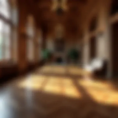 Historical Elegance of Wooden Parquet Flooring Historical wooden parquet flooring in a luxurious interior setting