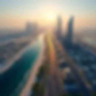 Dubai's Thriving Real Estate Landscape Aerial view of Dubai skyline showcasing real estate developments