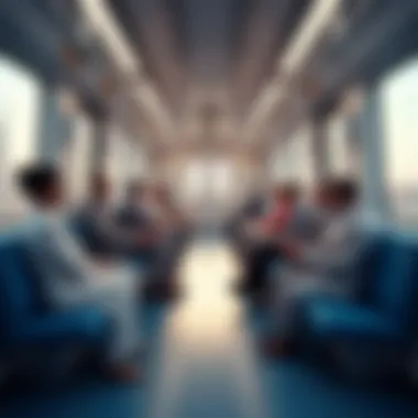 Passenger Experience Inside Dubai Metro Interior of a Dubai Metro train highlighting passenger experience