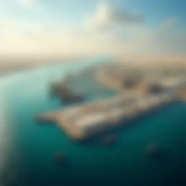 Aerial View of Mina Jebel Ali Aerial view of Mina Jebel Ali showcasing its extensive docks