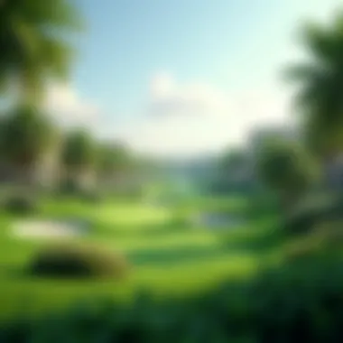 Natural Surroundings of Mirdif Hills Lush green landscapes surrounding the residential community of Mirdif Hills