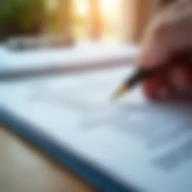 Essential Documents for Home Purchase A close-up of important documents needed for property purchase.