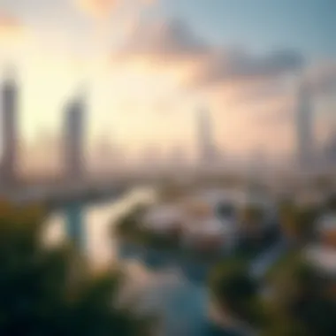 Luxury Properties in Dubai's Skyline A panoramic view of Dubai's skyline showcasing luxury properties.