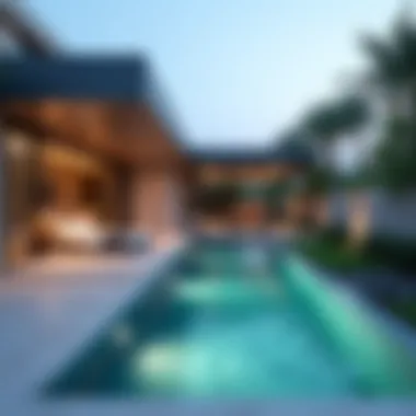 Seamless Luxury: Outdoor Private Pool Design Modern design of outdoor private pool attached to a bedroom