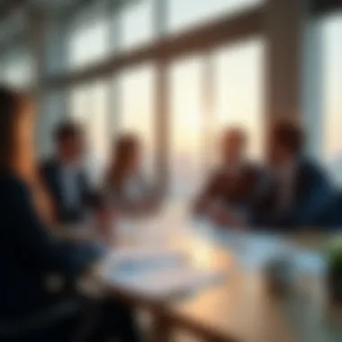 Investment Strategy Discussion Real estate investment team discussing strategies