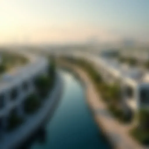 Aerial view of residential communities near Jebel Ali Free Zone showcasing modern architecture