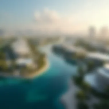 Modern Architectural Marvels in Silicon Oasis Aerial view of Silicon Oasis showcasing modern architecture
