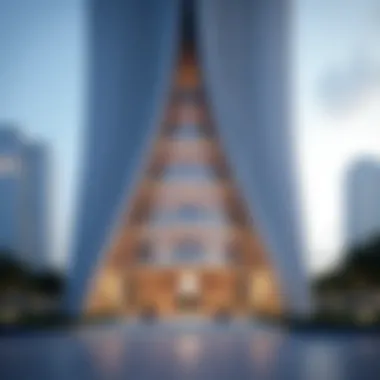 Architectural Brilliance of Makeen Tower Architectural details of Makeen Tower showcasing its modern design