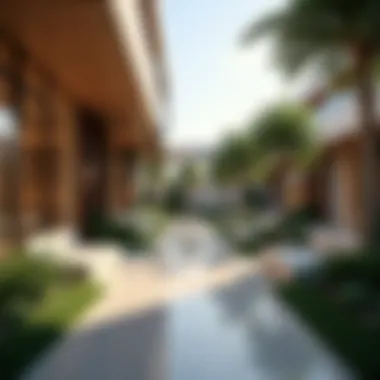 Outdoor Elegance of The Opus Elegant outdoor area of The Opus showcasing its landscaping and ambiance