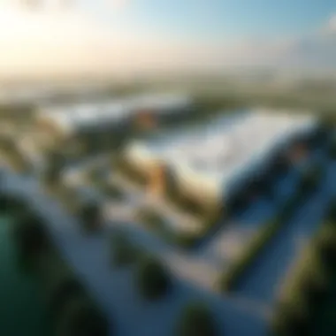 Aerial View of Dubai Investment Park Aerial view of Dubai Investment Park showcasing expansive commercial spaces
