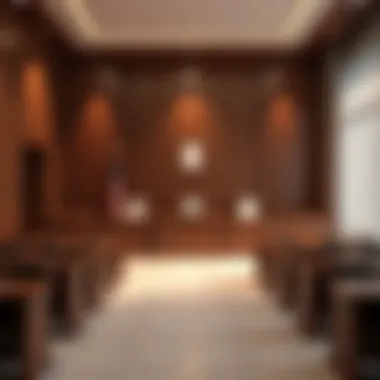 Courtroom at the Dubai Rental Dispute Center A courtroom setting within the Dubai Rental Dispute Center