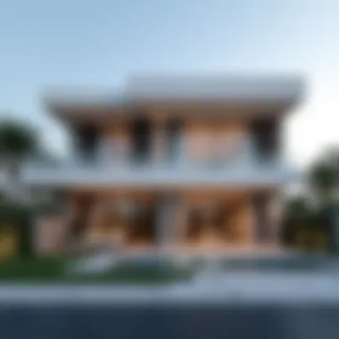 Modern Architectural Design of a Dubai Villa Luxurious villa exterior showcasing modern architecture